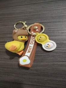 1个倾斜鸭子钥匙扣，汽车挂件，情侣优雅礼物，包包配饰 - 彩色 - 查看 12