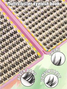 308 Pieces Cluster False Eyelashes Eyelash Book 28 Rows DIY Cluster Eyelash Extension Kit Fluffy 2 Styles Mixed Single Eyelash Cluster Segmented Spikes CC Curl Eyelash Extensions Can Make Cat Eye Lashes Look Natural Or Fluffy Volume Dramatic Eyelash Effect - C - 查看 5