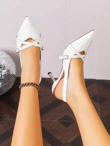 2026 Summer New Fashion Versatile Thin Heel One-Strap Women Sandals - White - View 2