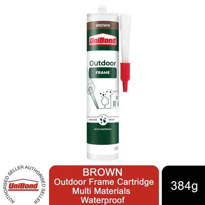  UniBond Durable Weatherproof Sealant Frame Cartridge Brown 384g, Strong Exterior Sealant For Weatherproofing Frames And Joints