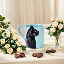 Cute Cat Couple Ceramic Mug, High-Quality Gift For Valentine's Day, Birthday, Coffee Cup - Multicolor - View 8