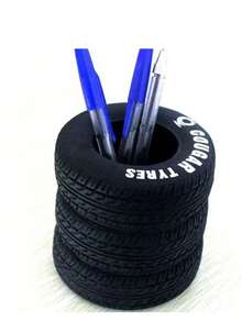 1个创意轮胎造型多肉植物花盆，绿色植物容器，家居花园装饰，带排水孔，适用于多肉植物、香草、仙人掌 - 户外桌面/办公桌装饰，轻便耐用