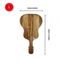 1pc Acacia Wood Breakfast Tray, Solid Wood Dinner Tray, Dim Sum Tray, Cheese Tray, Suitable For Bread, Dim Sum, Fruit, Service Tray, Cheese Board Set, Fruit Tray, Durable Board, Multi-Function Tray, Hostess Gift, Party Organizer - Multicolor - View 8