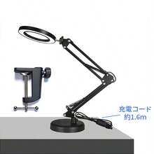 [Clip-On/Pedestal-Type] Stand Magnifier, Magnifying Glass With Light, 10x High Magnification, Foldable Magnifying Glass, USB Powered, Lens Diameter 10cm, 360° Angle Adjustment, Magnifying Glass, Stepless Dimming, Frees Use Of Both Hands, For Work, Jewelry, Crafts, For The Elderly, Respect For The Aged Day, Gift - Black - View 12