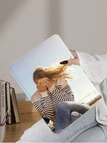 1pc Customized Family, Couple, Parent, Child, Pet, Friend, Bestie Photo, Text Printed Shockproof White Tablet Protective Case Compatible With IPad Air 11-In.(M2)-2024/Compatible With IPad Air 13-In.(M2)-2024/Compatible With IPad Pro11-In.(M4)-2024/Compatible With IPad Pro13-In.(M4)-2024/Compatible With IPad Pro 12.9 (2017) And Other Models