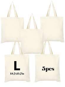 20/10/5/3pcs Canvas Tote Bags, Shopping Bags, Party Bags, Wedding Birthday Party Gift Bags, Craft Handbags, Party Favors, Birthday Decorations, Party Decorations, Wedding Decorations, Party Supplies, Lightweight Reusable Grocery Shopping Cloth Bags ,Travel Essential Bag - Multicolor - View 26