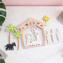 1 Pc The Birth Of Jesus Die - Ideal For Papercrafting, Card Making, Scrapbooking And DIY Album Decorating, The Die Features Metal Construction! - Multicolor - View 1