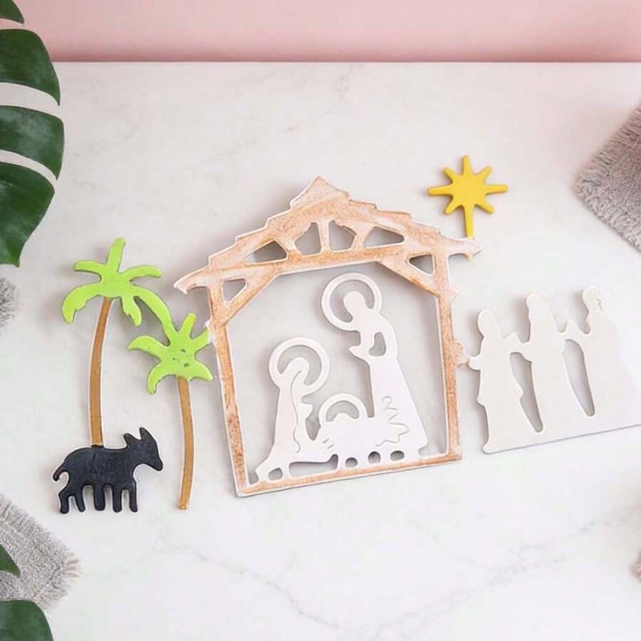 1 Pc The Birth Of Jesus Die - Ideal For Papercrafting, Card Making, Scrapbooking And DIY Album Decorating, The Die Features Metal Construction! - Multicolor - View 1