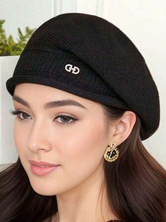 1pc Women's Solid-Color Wool Beret For Fall Serves As Both An Artist's Hat And A Flattering Face-Framing Accessory Uniquely Designed Loose-Knit Cap Stylish Winter Accessory The Perfect Gift For Her