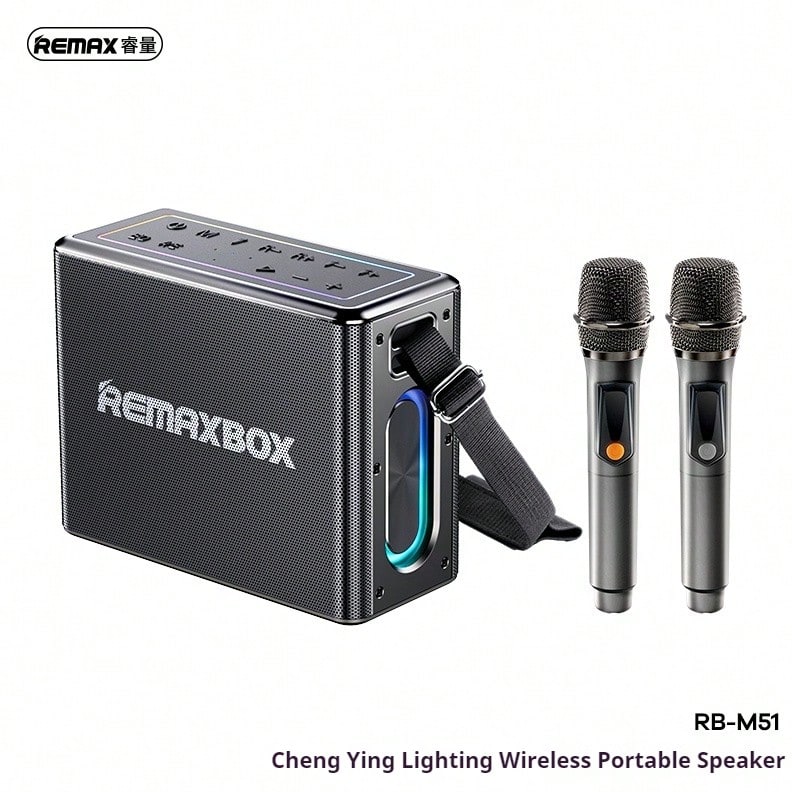 随时随地,尽享派对乐趣——REMAX M51 提供强大的 100W 音频,配备双麦克风,可用于唱歌和主持,是户外聚会、家庭活动或斋月庆祝活动的完美之选,也是一份贴心的开斋节礼物。 - 黑色 - 查看 1