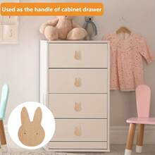4/6pcs Wooden Rabbit Hook Natural Beech Wood Rabbit Knobs - Single Hole Cabinet Handles For Drawers & Chests, Includes Screws, Smooth Polished Finish, Cute & Durable Design - Multicolor - View 10