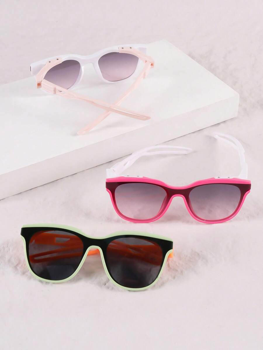 1 Pair Children's Square Shaped Fashionable Eyeglasses - Multicolor - View 1