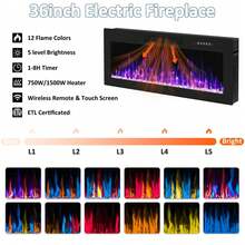 [2 Packages]70" Modern Fireplace TV Stand With 36" Electric Fireplace For TVs Up To 80",Stainless Steel Pipe, Luxury LED-Lit Entertainment Center With High-Gloss Grey Cabinet, Perfect For Living Room, Halloween Decor - 查看 7