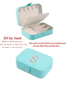 1pc Portable Zipper Jewelry Box, Travel Jewelry Storage Case For Rings, Pendants, Earrings, Necklaces, Bracelets, Gift Box For Women - Multicolor - View 74