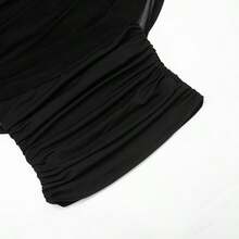 Women's Scarf Collar Draped Sleeveless Fitted Top Spring Summer New Casual Office Wear - màu đen - Xem 7