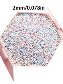 10/50g Solid Macaron Color Glass Seed Beads, Micro Beads For DIY Decorative Jewelry Making - Multicolor - View 2