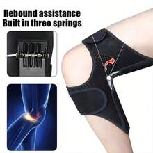 1pc Strong Rebound Spring Knee Support, Adjustable Hook And Loop Closure, Unisex Running Sports Knee Stabilizer Pad - Multicolor - View 2