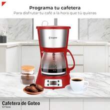 Bogner Cafetera Digital De Goteo Capacidad De 12 Tazas BDCM12R - Rojo - Ver 2