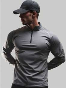 Men's Thermal Long Sleeve Casual Shirt Striped Design Warm Base Layer For Winter Comfortable Fit Stretchable Fabric - 深灰色 - 查看 1
