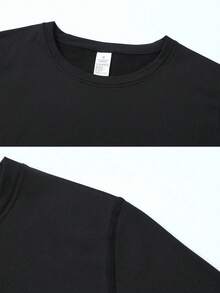 3件装男士黑色保暖内衣上衣，紧身保暖，舒适弹力，防寒睡衣，户外穿着，冬季保暖礼物