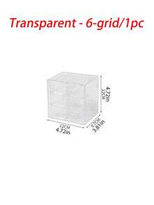 1 pieza/Set Caja de almacenamiento y exhibición de estilo cajón de plástico multifunción, caja de almacenamiento de escritorio para cosméticos y maquillaje, caja de almacenamiento de escritorio transparente, cajón de almacenamiento de escritorio de oficina y estudio de plástico, 4 rejillas/6 rejillas/9 rejillas/12 rejillas (Blanco, Transparente) - Multicolor - Ver 13