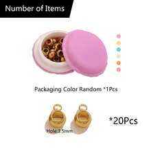 精美包装的20颗304不锈钢镀金竖向穿孔珠套装，可调节珠子，定位珠，隔珠，吊坠连接珠，DIY女士不锈钢首饰项链、手链隔珠手工配件 - 平行型珠子 - 查看 13