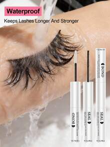 1pc 2-In-1 Eyelash Extension Glue, Suitable For Eyelash Extension & Cluster Lashes, Long-Lasting & Hypoallergenic, DIY Eyelash Glue With Lash Brush, 5g + 5g - White - View 3