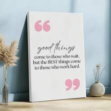 1pc Pink Valentine Decor, Galentine Gift, Pray Wooden Framed Wall Art, Wrapped Canvas Vintage Prints Poster, Motivational Quote, Text Design, Simple Background - Minimalist, Minimalist, Modern, Contemporary Style, Perfect Gift Decor, Wall Art for Living Room Bedroom Office, Hanging Hardware Included - Wrapped Framed Canvas, Vertical - Lienzo enmarcado - Ver 2
