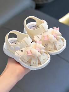 Toddler Sandals, Non-Slip Soft Bottom Bowknot Closed Toe Sandals For Baby Boys And Girls 0-3 Years Old - Beige - View 4