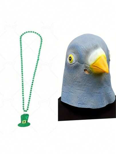 生动可爱的鸽子面具，乳胶头饰服装配饰，万圣节角色扮演服装道具，酒吧俱乐部派对装饰摄影道具，舞台表演配饰