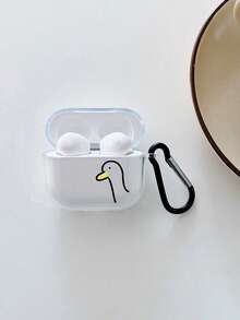 1个鸭子图案透明TPU耳机保护套，带黑色挂钩，兼容苹果1/2、Pro、3、Pro（第二代）、4、Pro 3（仅含耳机保护套，不含耳机） - 無色 - 查看 8