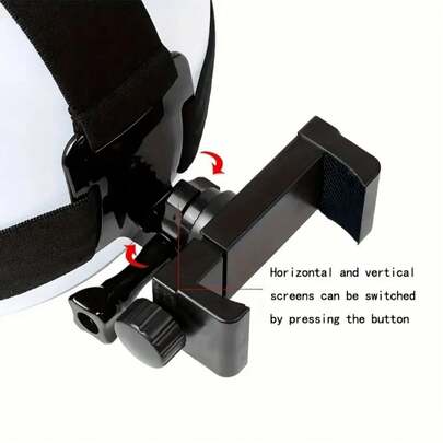 Adjustable Head-Mounted Camera Holder - 3 Rubber Straps For Secure Fit, Suitable For Sports, Live Streaming And First-Person Shooting