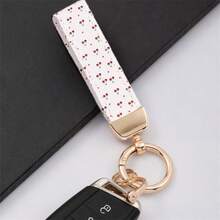 1个樱桃图案真皮钥匙扣，不仅是钥匙扣，更是精致的手机挂饰！采用优质皮革制成，触感柔软舒适，质感细腻。生动的樱桃图案，无论挂在钥匙上还是手机上，都能成为吸睛的点缀，彰显独特品味和个性。 - 1pc小櫻桃圖案皮革鑰匙圈 - 查看 8