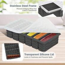 1/2 Cup Silicone Freezer Molds With Lid, 2-Pack Silicone Freezer Trays For Soup, Sauce & Broth – Meal Prep Containers, Large Ice Cube Tray, Oven & Dishwasher - Hồ Xanh - Xem 4