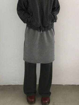 Striped 2 In 1 Slim-Fit Versatile Slimming Leggings Pants For Women