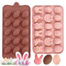 Easter Bunny Shaped Small Silicone Hot Chocolate Bomb Soft Candy Cake Roll Cookie Mold, Non-Stick Baking Set, Baking Tools - Multicolor - View 7