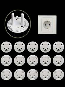 20 st tjocka runda eluttagsskydd, runda eluttagsskydd med nallebjörn, skydd mot elektriska stötar för grenuttag