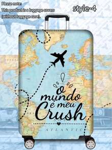 1pc Luggage Cover Suitcase Protective Sleeve, Multiple Sizes Available. Made Of Polyester Fiber, Scratch-Resistant & Wear-Resistant, Unisex. Ideal For Business Trips And Summer Vacations. Easy To Hand Wash And Detachable, A Must-Have Travel Accesso - Multicolor - View 25