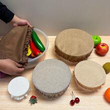 5pcs Reusable Cloth Bowl Covers, Suitable For Bread Fermentation, 5 Sizes, Food Storage Container Lids, Bread Bowl Covers, Reusable, Suitable For Food, Fruits, Leftovers - Multicolor - View 9
