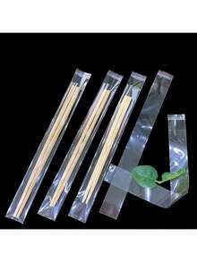 100个/200个透明礼品袋，自粘袋，密封袋，用于包装和存放铅笔、尺子、牙刷、吸管、筷子和勺子等文具用品，方便携带，适用于婚礼、生日派对、珠宝DIY配件和文具笔礼品。 - 彩色 - 查看 4