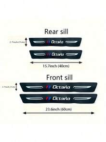 4pcs Car Door Sill Leather Protector Decorative Strips For Octavia - 4PCS - View 2