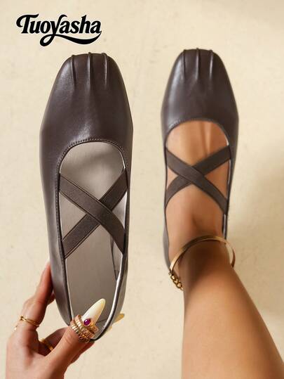 Women's Casual Versatile Shoes, New Design Soft & Comfortable Slip-On Shoes With Strap Decor, Suitable For Commuting And Daily Wear