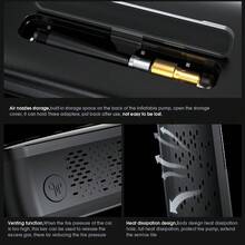 Carsun Portable Air Pump, Car Air Pump, 150 PSI, 60 Seconds Fast Inflation, Auto Shut-Off, Dual Digital Display, Multi-Function Bicycle Air Pump, IF Design Award Winner, Rear Embedded Storage Box With 3 Nozzle Adapters, Side Hose Storage, - Wireless (IF Design Award) - View 8