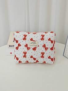 蝴蝶结装饰手提化妆包，女士必备旅行化妆包套装，轻巧大容量多功能收纳包，优雅精致可爱手拿包，多功能化妆工具收纳包，适合情人节、新年等各种场合，适合所有女性。 - 彩色 - 查看 15