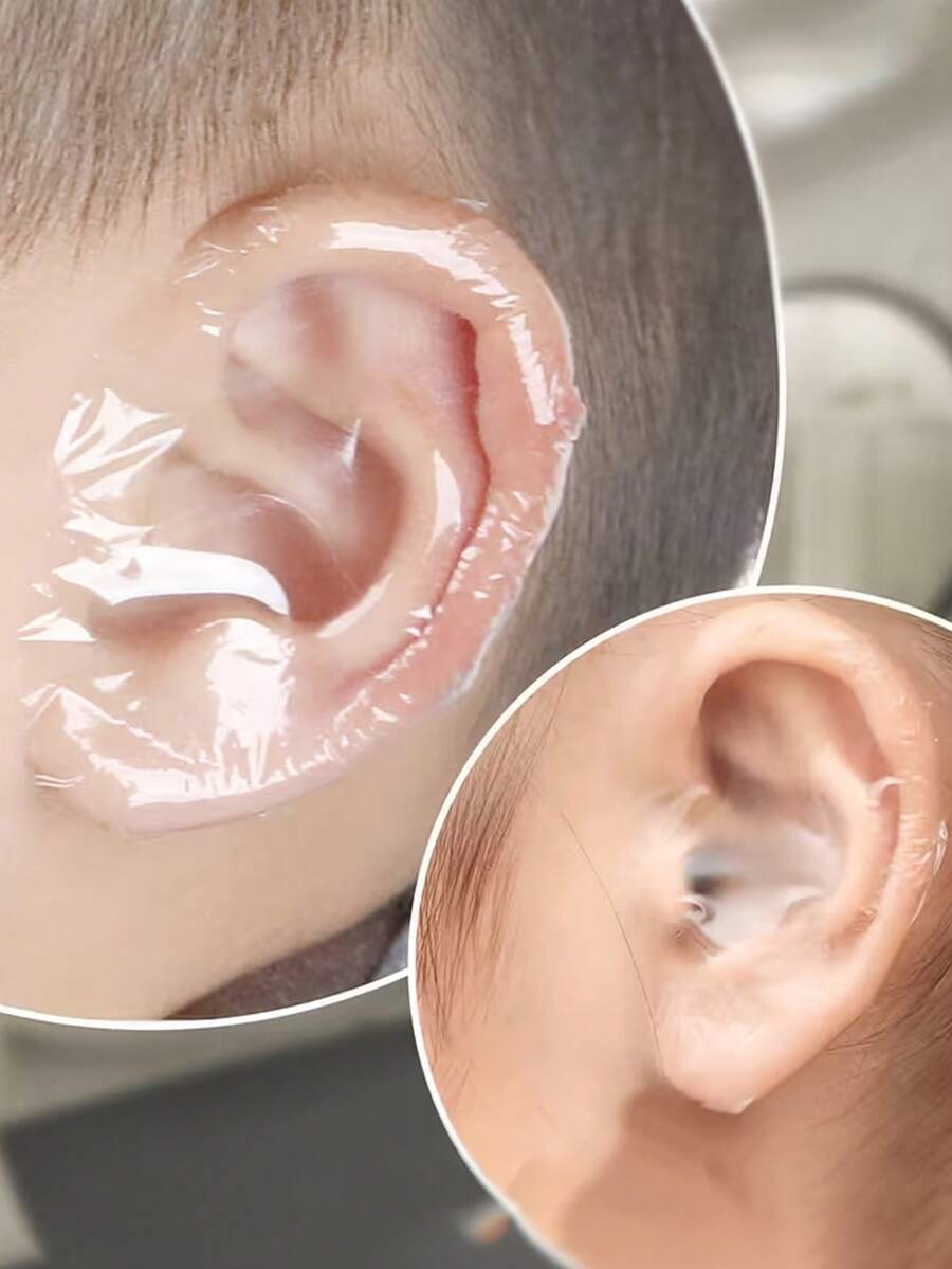 80/40/5片装婴儿防水耳贴，婴儿洗澡耳罩，儿童洗澡护耳器 - 彩色 - 查看 1