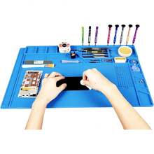 Kaisi Heat Insulation Silicone Repair Mat With Scale Ruler And Screw Position For Soldering Iron, Phone And Computer Repair Size:17.7 X 11.8 Inches - S-180 - 查看 1