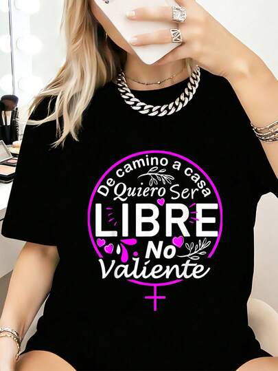 8 de marzo Camiseta del Día Internacional de la Mujer Feminista 8M Camisetas Gráficas Casuales de Moda para Mujeres - Camisetas de Uso Diario