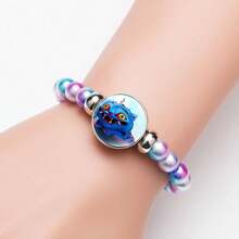 1条新款韩流风格珍珠链吊坠手链，釉面宝石手链，情侣手链，派对礼物首饰 - 彩色 - 查看 3