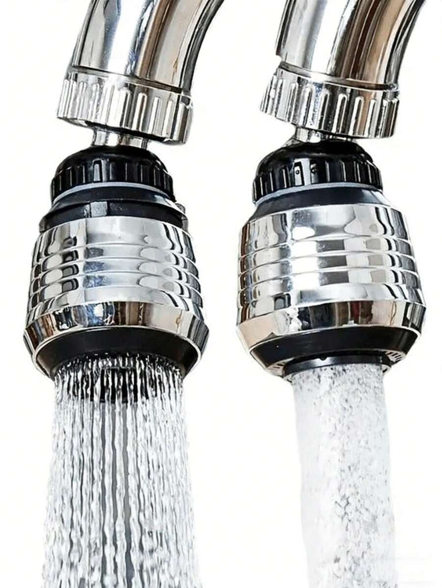 360度旋转水龙头延长器,厨房节水起泡器,防溅水龙头喷头,增压淋浴喷头设计,易于清洁且节水,厨房和浴室配件 - 黑與白 - 查看 1
