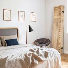 Seraphiel Biombo Plegable de Madera - Biombos Separadores de Ambiente Divisor de Habitacion Mampara Separador de Ambientes Celosia Biombos Separadores de Ambiente 6 Paneles con Repisas Decorativas - como en la foto - Ver 7